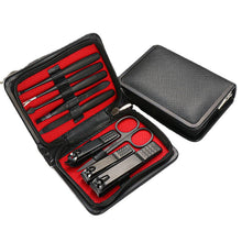 Load image into Gallery viewer, Stainless Steel Nail Clippers Set 9 Pieces Black Nail Tools Quality Nail Clippers Full Set Nail Clippers Set