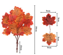 Load image into Gallery viewer, 5PCs Simulation Maple Leaf Bouquet Halloween Decorative Leaves Decorative Greenery