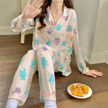 Load image into Gallery viewer, INS Style Cartoon Cute Bear Women's Pajamas Long Sleeve Sweet Casual Long Sleeve Pants Loungewear