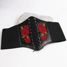 Load image into Gallery viewer, Exquisite Girl's Ultra-wide Elastic Girdle Embroidered Belt Flower Embroidered Waist Clothing Accessories