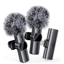 Load image into Gallery viewer, Wireless Lavalier Microphone Portable Audio Video Recording Mini Mic For iPhone Android Mobile Phone Laptop PC Live Broadcast