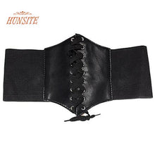 Load image into Gallery viewer, Fashion Women Faux Leather Wide Waist Waistband Belt Corset Elastic Waspie