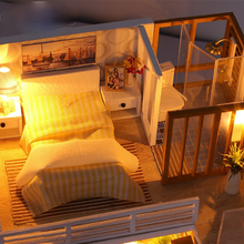 Load image into Gallery viewer, DIY Dollhouse Miniature with Furniture, Children's Wooden Educational Toys Manual Assembly Model Toy