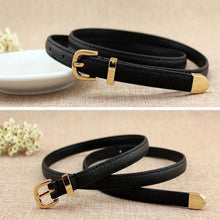 Load image into Gallery viewer, Female Straps Round Circle Leather Belt Waistband Cummerbund For Apparel Candy Color Metal Buckle