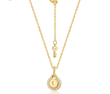 Load image into Gallery viewer, Women's Necklace S925 Silver Plated Geometric Heart Lock Choker Gift for Girls