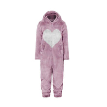 Load image into Gallery viewer, Women Spring Autumn Hooded Jumpsuit Love Print Coat Warm Casual Romper Lady Home Zipper Pajamas
