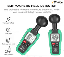 Load image into Gallery viewer, EMF Meter Electromagnetic Field Tester High Precision Electromagnetic Radiation Gauge Electromagnetic Wave Radiation Detector