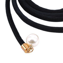 Load image into Gallery viewer, Solid Fashion Women Vintage Pearl Waist Rope Fringed Waistband Girdle Dress Female Tassel Knot Belt