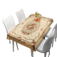 Load image into Gallery viewer, Weichen European and American Ins Gilding Tablecloth Waterproof Oil-Proof PVC round Table Tablecloth Lace Printing