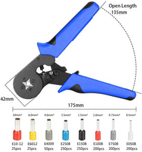 Load image into Gallery viewer, 0.08-10mm Tubular Crimping Pliers Tools Set New 1200pcs Terminal Crimping Tools Mini Electrical Pliers HSC8 Precision Clamp Kit