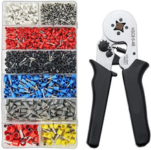 Load image into Gallery viewer, 0.08-10mm Tubular Crimping Pliers Tools Set New 1200pcs Terminal Crimping Tools Mini Electrical Pliers HSC8 Precision Clamp Kit