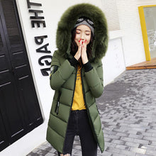 Load image into Gallery viewer, 2023 Winter Women's Cotton-padded Jacket Mid-length Large Fur Collar Plus Fleece Down Padded Jacket Padded Coat