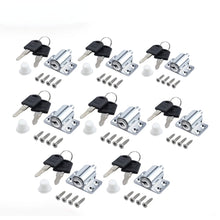 Load image into Gallery viewer, Door lock 8 pcs Zinc Sliding Window Patio Screw ing Pin Push Child Safety Lock Anti-theft With Key White Sliding Patio Door Catch