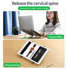 Load image into Gallery viewer, Portable Creative Aluminum Alloy Folding Six-gear Lifting Laptop Stand Tablet Stand for Laptops, Ipad and Phones