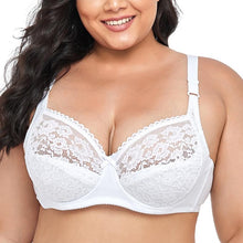 Load image into Gallery viewer, Women Plus Size Bra Sexy Lace Lingerie Wire Brassiere Unlined Cotton Bras 85D 90D 95D 100D 105D 110D
