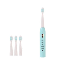 Load image into Gallery viewer, Electric Toothbrush Men Women Couple Houseehold Whitening IPX7 Waterproof Sonic Toothbrush Ultrasonic Automatic Tooth Brush with 4 Brush Heads