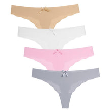 Load image into Gallery viewer, 4pcs Women G-String Sexy Underwear Ladies Panties Fashion Seamless Bikini Lingerie T-back New Low Waist Female Thong