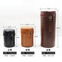 Load image into Gallery viewer, Lens Bag Retro Hard PU Leather Lens Case for Canon Nikon Sony Pentax Fujifilm Tamron Sigma Pouch Protector Universal