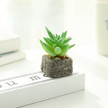 Load image into Gallery viewer, Small Stone Pot Artificial Succulent Pant Potted Plant (Pot Included) Fashion Home Decoration Simulation Plant Artificial Flowers
