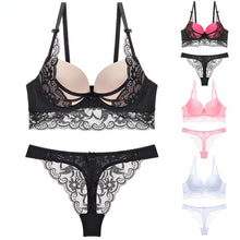 Load image into Gallery viewer, Sexy Push Up Bra Set Lace Panty Set Women Bra Brief Set