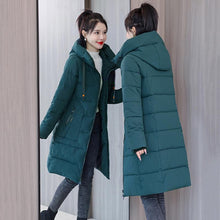 Load image into Gallery viewer, Autumn Winter Thicken Female Warm Long Parka Women Solid Color Loose Hooded Coat Jackets Outwear