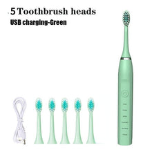 Load image into Gallery viewer, Ultrasonic Electric Toothbrush Rechargeable Tooth Brushes Washable Electronic Whitening Teeth Brush