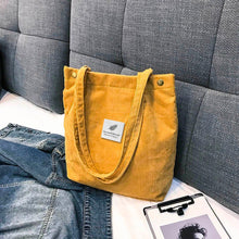 Load image into Gallery viewer, Fashion Women Corduroy Pure Color Shoulder Bag Satchel Tote Hand Bag Travel Bag