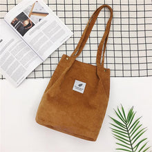 Load image into Gallery viewer, Fashion Women Corduroy Tote Bags Solid Color Casual Cross Body Large Capacity Sling Bag