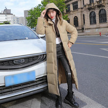 Load image into Gallery viewer, Women's X-long Hooded Winter Down Parka Ladies Warm Slim Split Jacket Coat Female