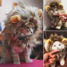 Load image into Gallery viewer, Funny Cute Pet Costume Cosplay Lion Mane Wig Cap Hat for Cat Halloween Autumn Winter Keep Warm