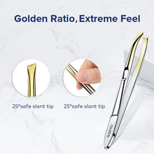 Load image into Gallery viewer, Llano indirect gold Eyebrow Tweezer hairs puller stainless steel eye brow clips eyelash removal makeup tools