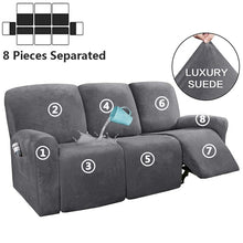 Load image into Gallery viewer, Recliner Sofa Cover Elastic All-inclusive Massage Sofa Slipcover for Living Room Suede Lounger Armchair Couch Cover