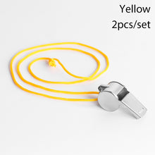 Load image into Gallery viewer, 1/2/5Pcs Stainless Steel With Rope Referee Whistles Party Training School Sport Game Soccer Basketball Rugby Cheerleading Tools