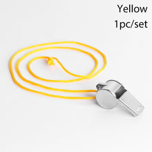 Load image into Gallery viewer, 1/2/5Pcs Stainless Steel With Rope Referee Whistles Party Training School Sport Game Soccer Basketball Rugby Cheerleading Tools
