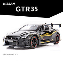 Load image into Gallery viewer, 1:32 Nissan GTR R35 R34 Sports Car Alloy Model Car Children Kids Toys Car Diecasts & Toy Vehicles Toy Cars Strong Pull-back Sound
