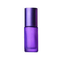 Load image into Gallery viewer, 5ml Portable Frosted Colorful Essential Oil Perfume Thick Glass Roller Vial Travel Refillable Rollerball Bottle