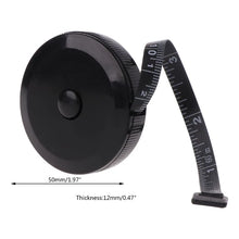 Load image into Gallery viewer, 1.5m/60inch Black Tape Measures Dual Sided Retractable Tools Automatic ABS Flexible Mini Sewing Measuring Tape 19QB