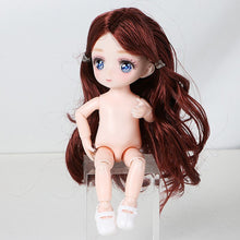 Load image into Gallery viewer, 1/6 BJD Doll 1/12 16cm 30cm Doll Make-up 3D Eyes Long Hair Body Beautiful Princess Baby Girl 12 Inch Doll DIY Toy for Girls