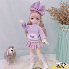 Load image into Gallery viewer, 1/6 Bjd Anime Doll Full Set 28cm Cute Comic Face Doll Toys with Clothes Accessories Girl Dress Up Toy for Children