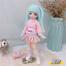 Load image into Gallery viewer, 1/6 Bjd Anime Doll Full Set 28cm Cute Comic Face Doll Toys with Clothes Accessories Girl Dress Up Toy for Children