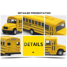 Load image into Gallery viewer, 1/64 Optic Alloy Inertial School Bus Model Car Model Pull Back Toys Music Cars Vehicle Gifts Kids Boy Toys For Children Birthday
