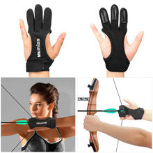 Load image into Gallery viewer, 1 Piece Outdoor Archery Gloves Shooting Hunting Leather Three Finger Protector Archery Protective Gear Accessories