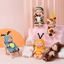 Load image into Gallery viewer, 1 Pieces Sleep Baby Doll Cute Animal Baby Doll 3.5inch Height Simulated Reborn Baby for Children's Toy with Clothes
