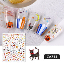Load image into Gallery viewer, 1 Sheet Halloween Series Nail Sticker Pumpkin Lantern Skeleton Spider Vampire Decals For Nail Art DIY Decoration Tools