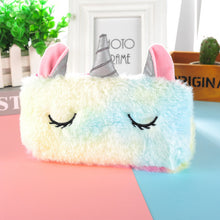 Load image into Gallery viewer, Pencil Case Cute Unicorn Plush Pouch Bag Key Chain Pendant Coin Purse Wallet Case
