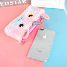 Load image into Gallery viewer, Pencil Case Cute Unicorn Plush Pouch Bag Key Chain Pendant Coin Purse Wallet Case