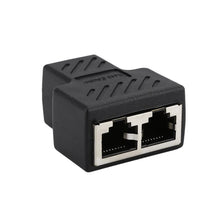 Load image into Gallery viewer, 1 To 2 Way LAN RJ45 Extender Splitter LAN Ethernet Cable Adapter For Internet Cable Connection 1 Input 2 Output Hight Quality
