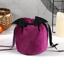 Load image into Gallery viewer, 10/20Pcs Halloween Candy Bags Velvet Pumpkin Bat Antlers Trick or Treat Gift with String Christmas Packing Bags for Party Decor