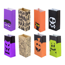 Load image into Gallery viewer, 10/20pcs Halloween Theme Packaging Paper Bags Cookie Candy Bag Wizard Pumpkin Head Gift Bags Home Halloween Party Decorations