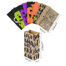 Load image into Gallery viewer, 10/20pcs Halloween Theme Packaging Paper Bags Cookie Candy Bag Wizard Pumpkin Head Gift Bags Home Halloween Party Decorations